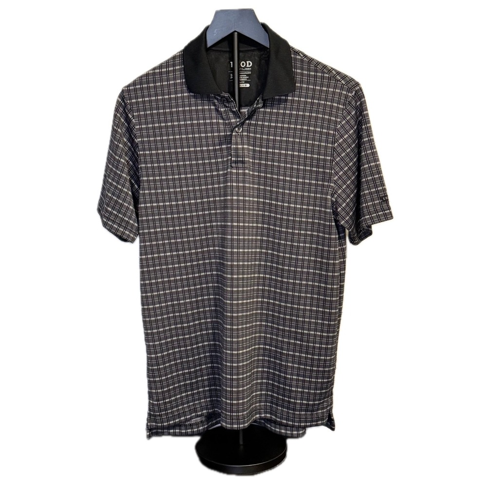 Izod Golf Classics Black & Gray Plaid Polo Shirt – Men's Small ‎ S